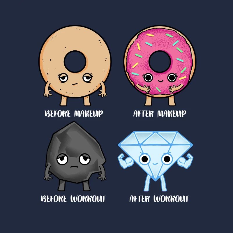 Lustig Workout Donut Diamant Before After Geschenk
