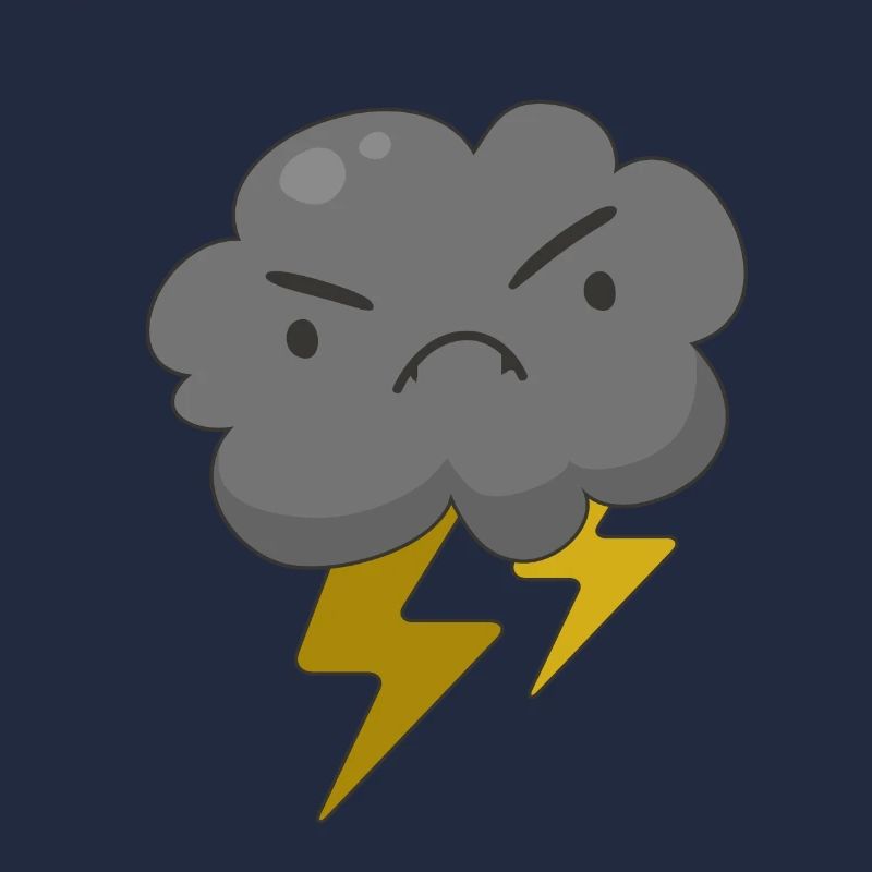 Angry Cloud With Lightning Thunderstorm Weather