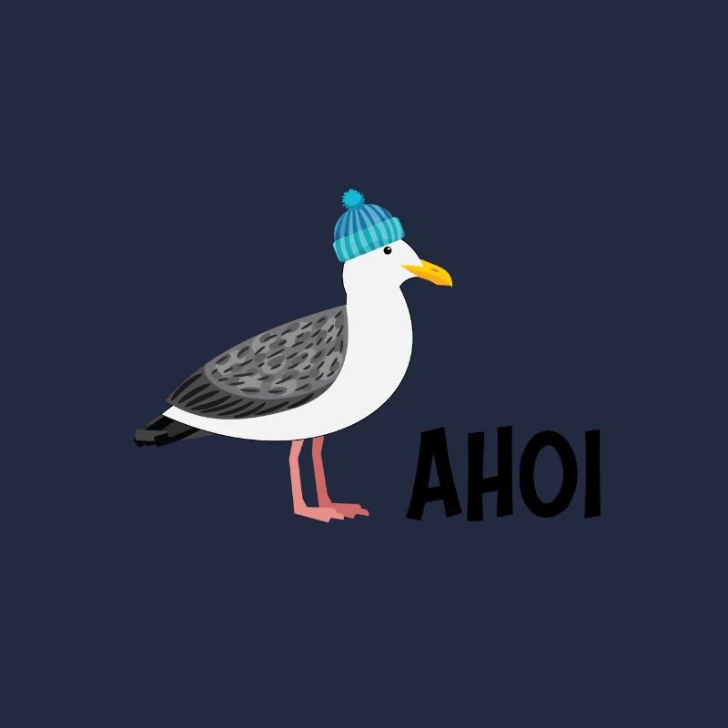 Ahoi mouette avec bonnet de caniche nord oiseau cool