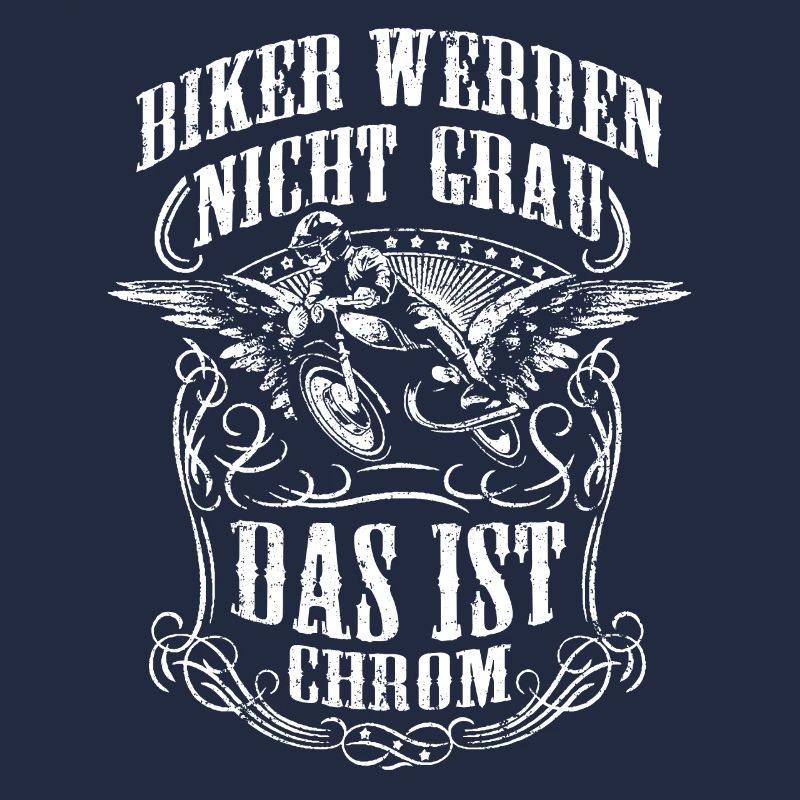 Biker Grau Chrom Motorrad Motorradfahrer Geschenk