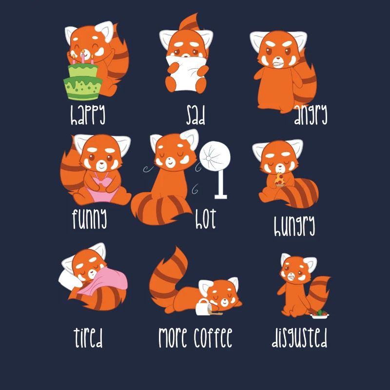 Red Panda - Ourson - Émotions - Émoticône