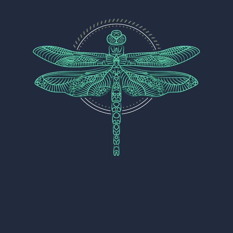 Cool Thin Line Dragonfly Drawing