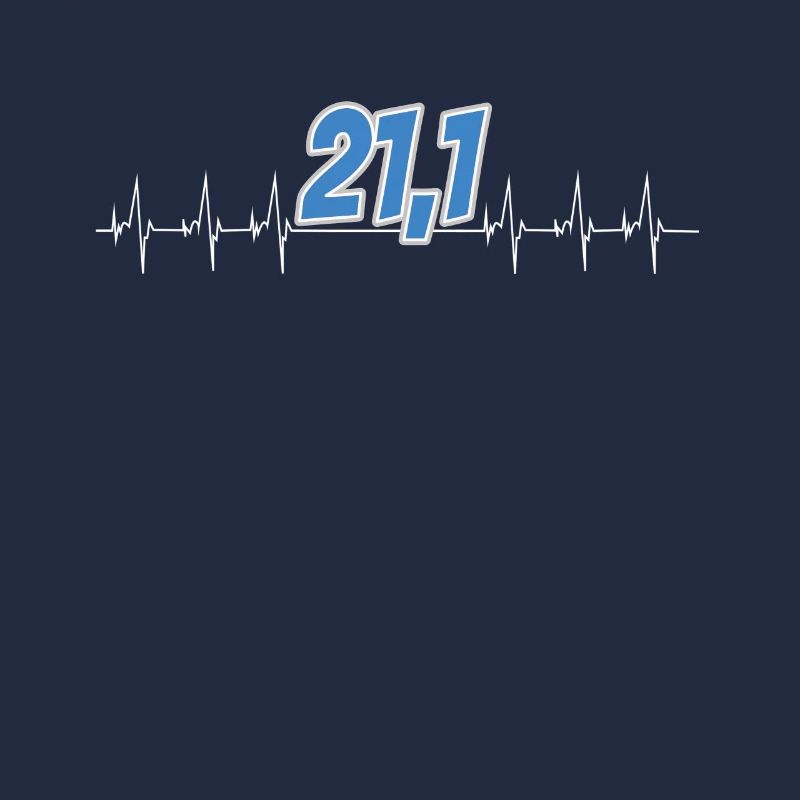 Halbmarathon 21,1 Heartbeat Läufer Geschenk Runner