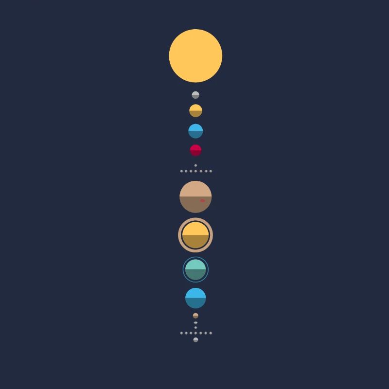 Minimalistic solar system - sun, planets