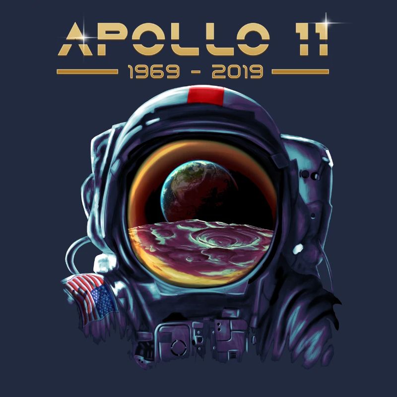 Apollo 11-Astronaut mit Erdreflexionsmond