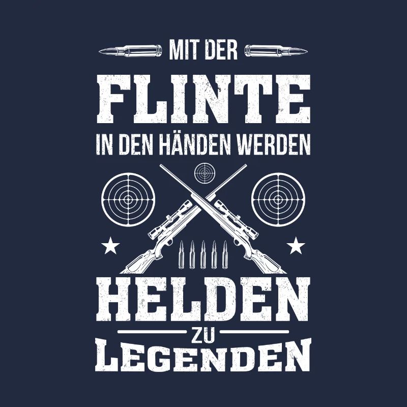 Jäger mit der Flinte in den Händen werden