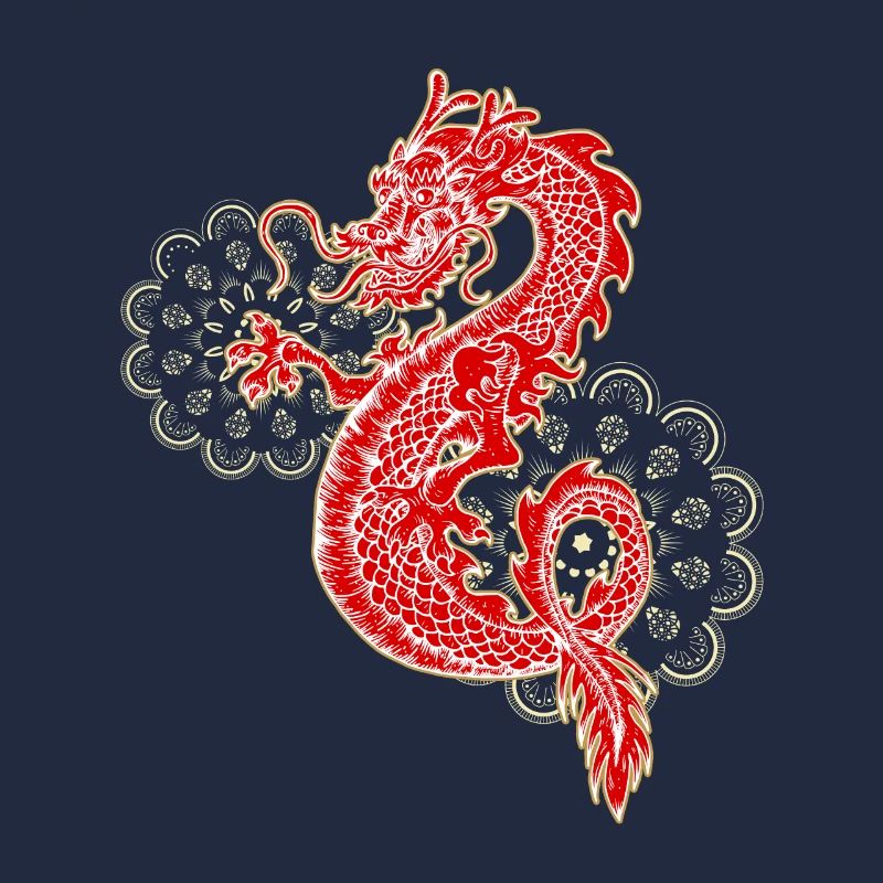 Chinesischer Drachen mit Mandala Geschenk