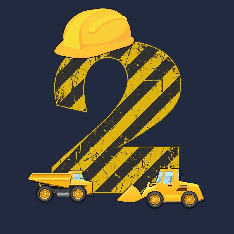 2nd birthday excavator 2 years construction worker gift