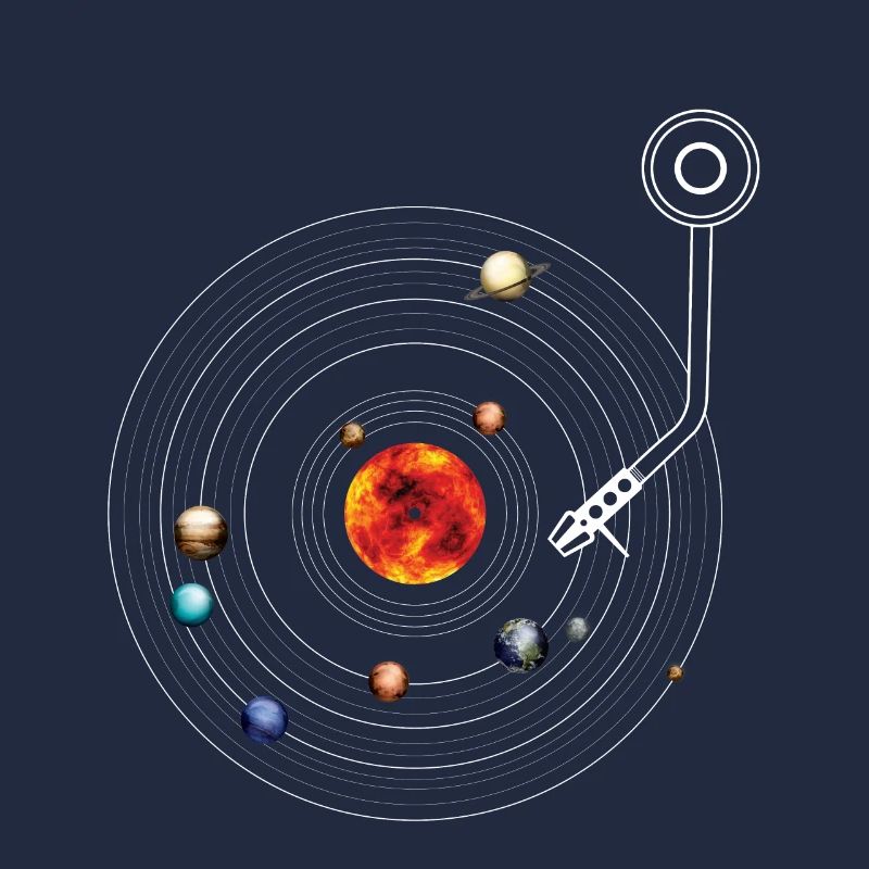 Turntable Solar System Vinyl Planets Moons