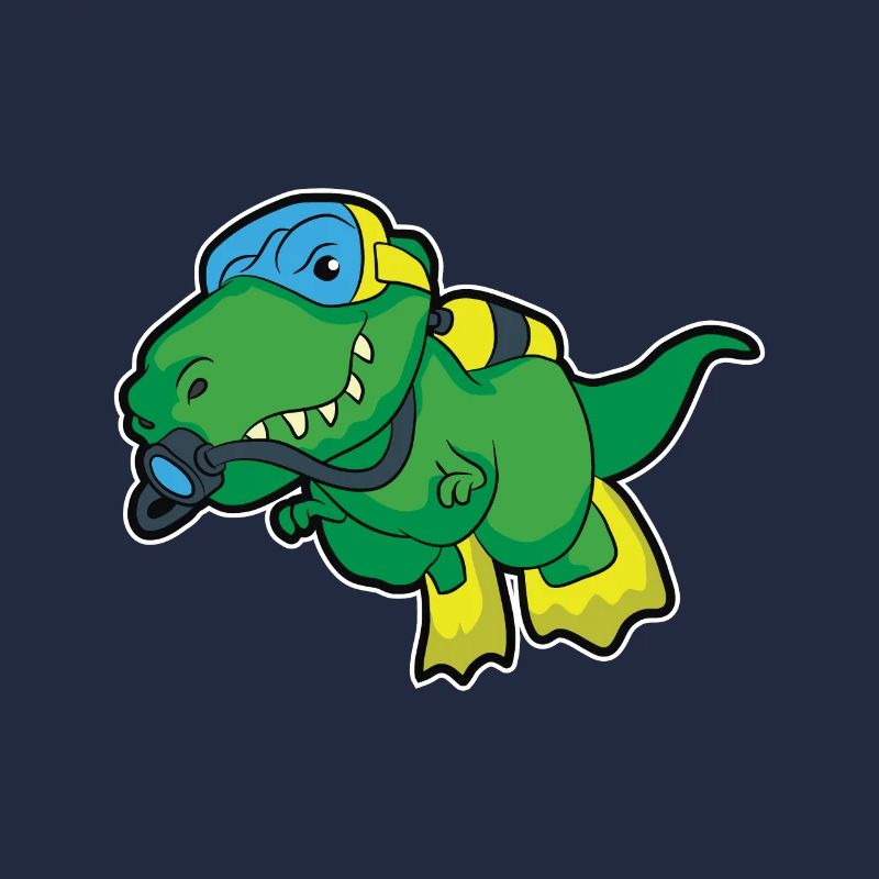 Funny Diving Scuba Diving Dinosaur Diver