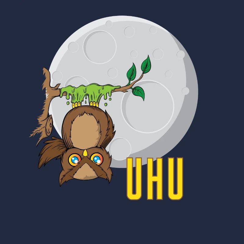 Hibou devant la lune