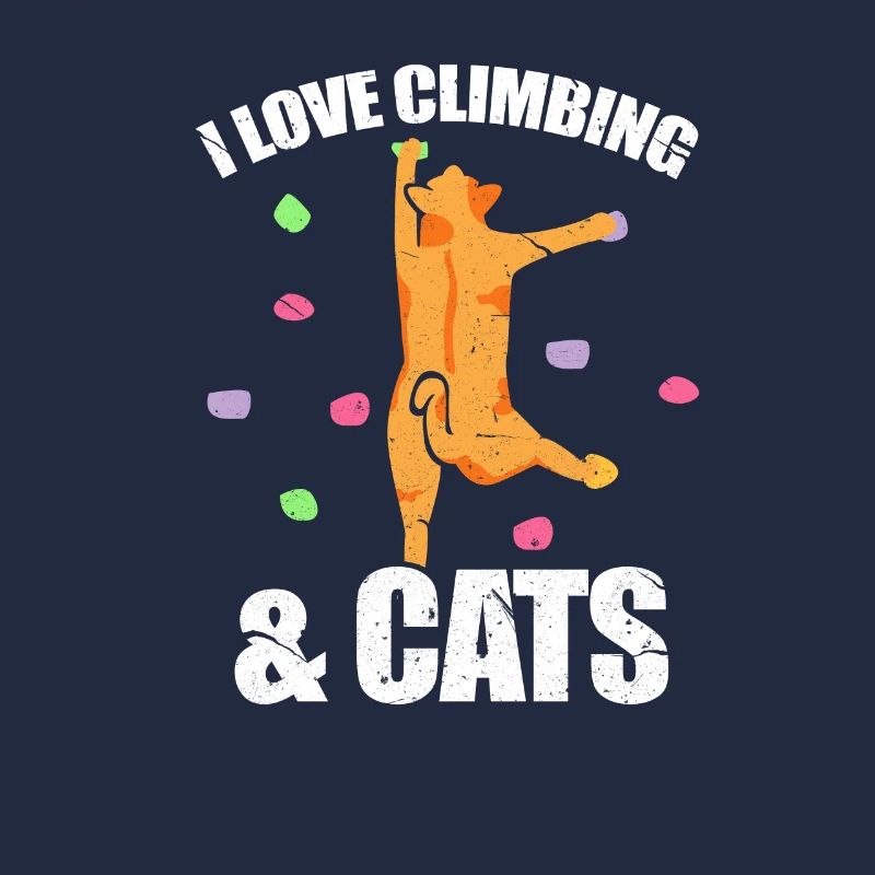 Climber bouldering climber climbing cat