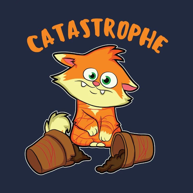 Katastrophe, Katze lustig süß Comic Geschenkidee