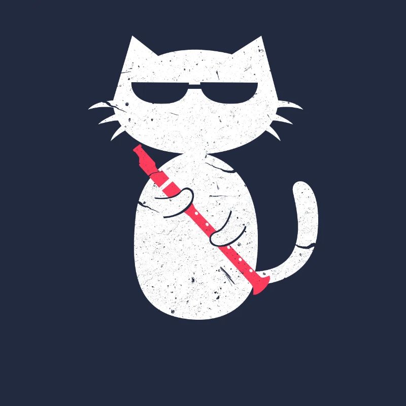 Flöte Querflöte Blaskapelle Katze Geschenk