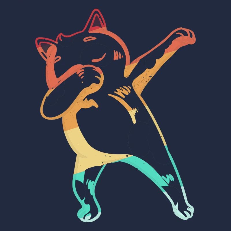 Dabbing Cat Dance Dab Vintage Retro