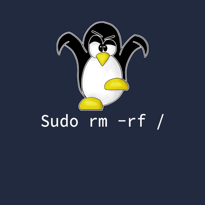 Tux Linux Penguin Sudo Rm Rf | Computer Geek Hack
