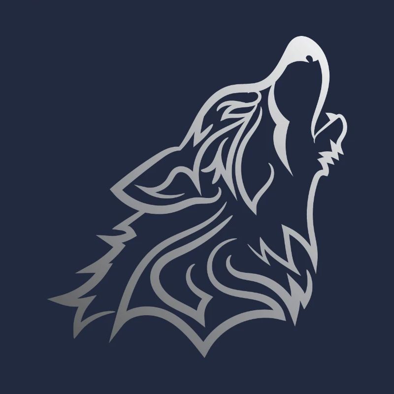 Howling Wolf - Funny Graphic Silvered Wolf Design