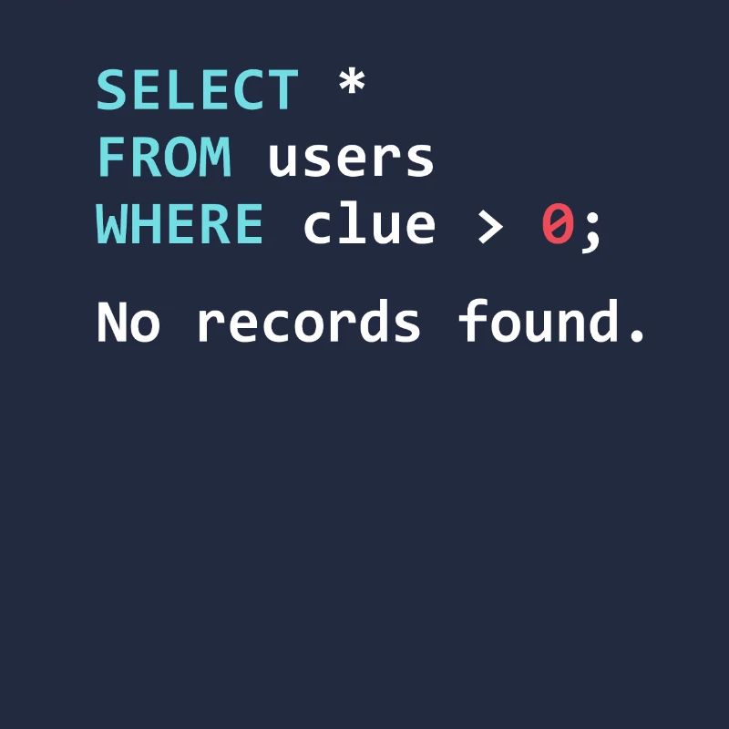 Lustiges Programmer Geschenk SQL Query