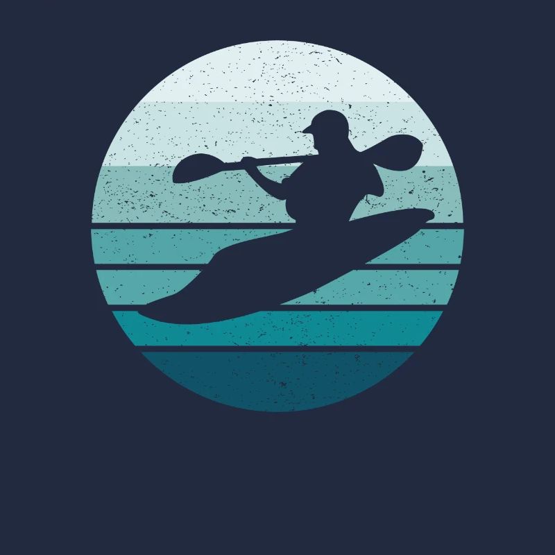 Whitewater Kayak Kayaking Retro Style