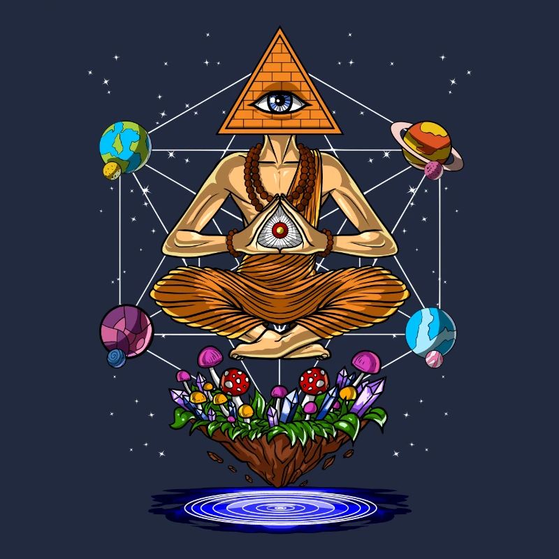 Psychedelische Illuminati-Pyramidenpilze