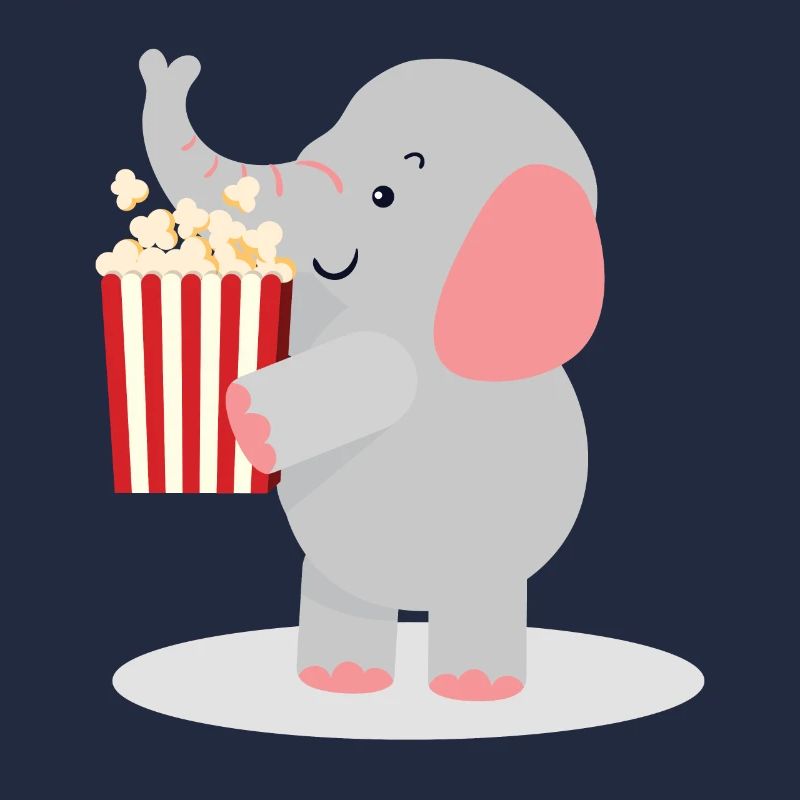 Éléphant avec pop-corn