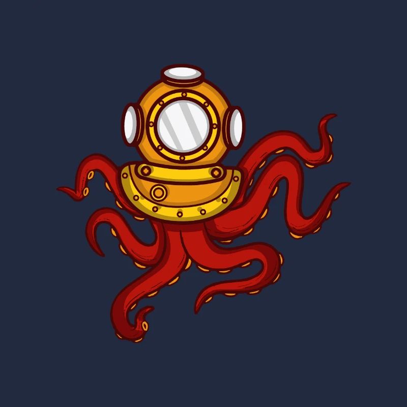 Deep Sea Octopus Deep Sea Diver oder Lehrer Gesche