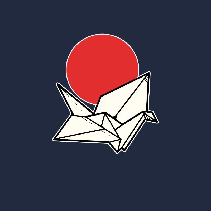 Japan Flag Crane Japanese Citizen Gift