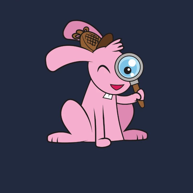 Easter bunny on egg hunt