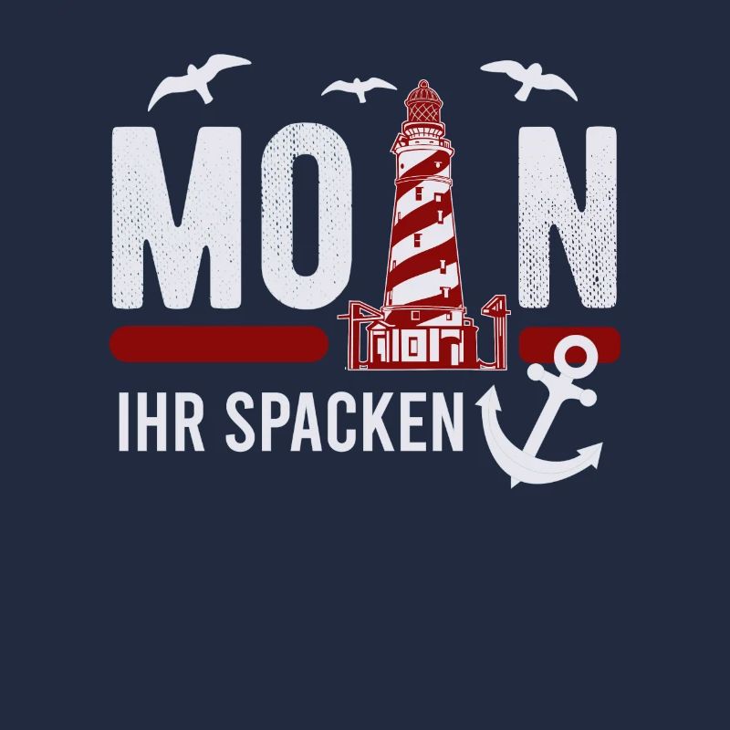Moin Ihr Spacken - Leuchtturm Möwe Geschenk