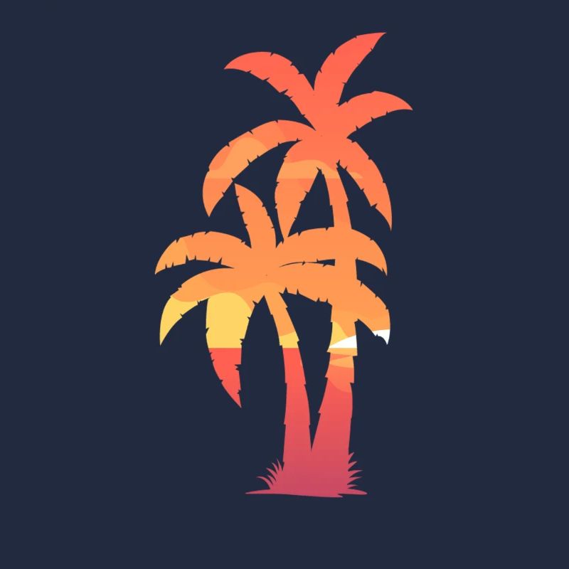 Palm Tree Distressed Beach Design
