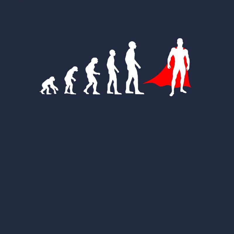 Evolution des Menschen Superheld witzig