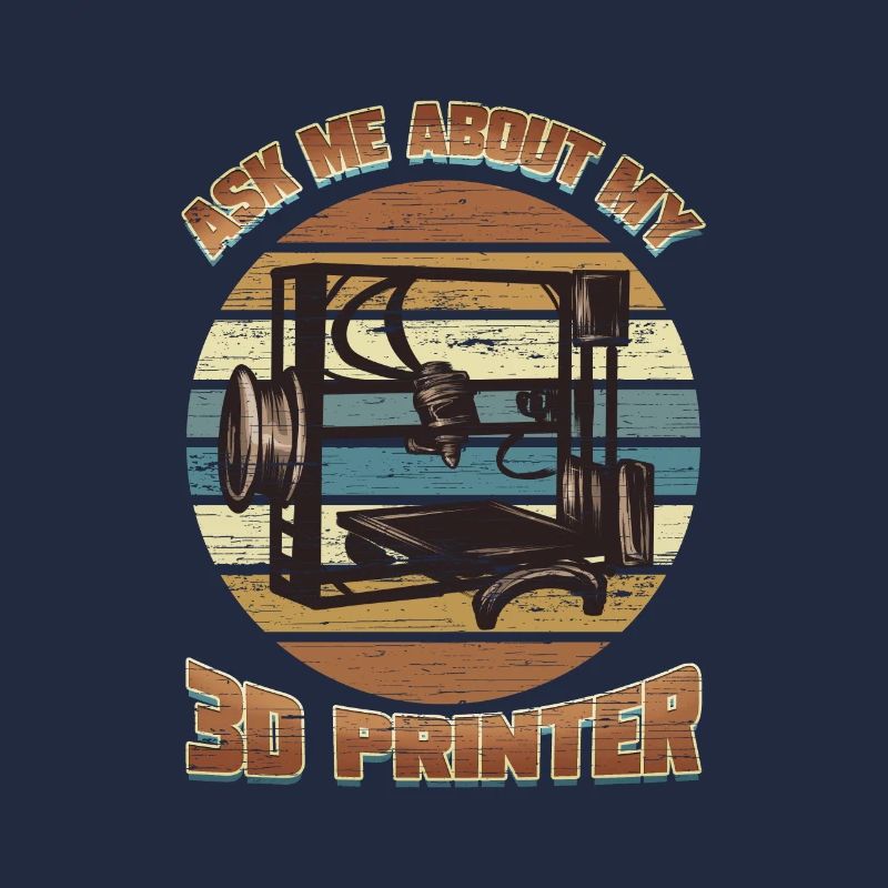 3D Nerd 3D Printer Retro Vintage Technik Drucker