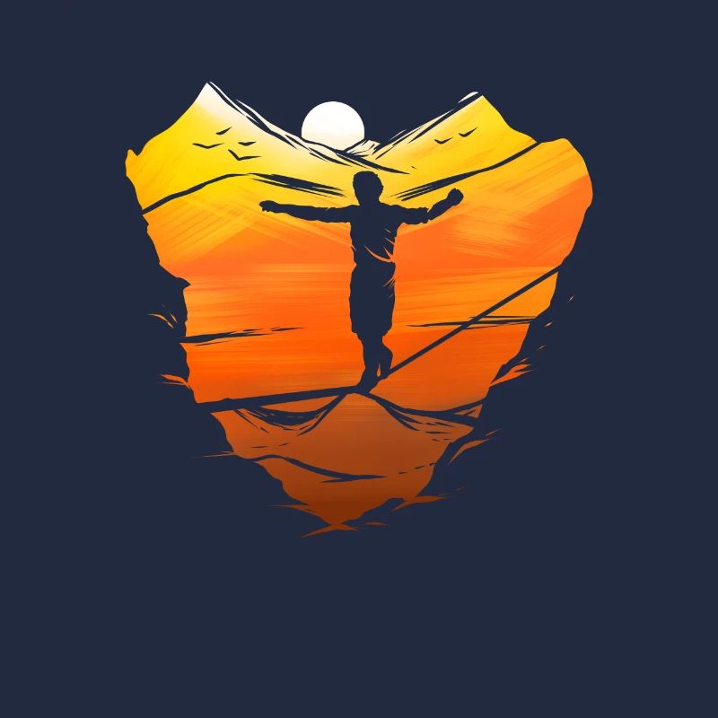Slackline slacklining Slacklining tightrope walk Sunset
