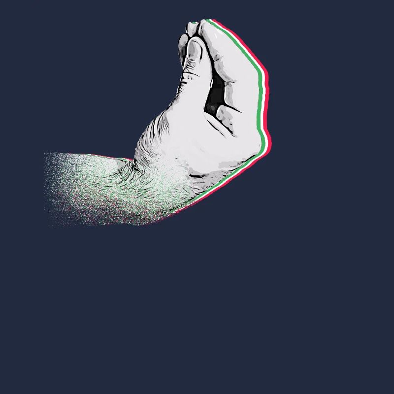 Drapeau italien avec capisci de geste de la main typique?