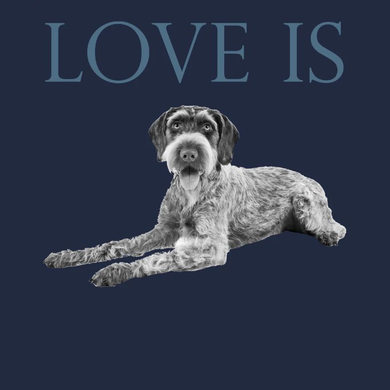 Love Is German Wirehaired Pointer Dog Saint Valentin