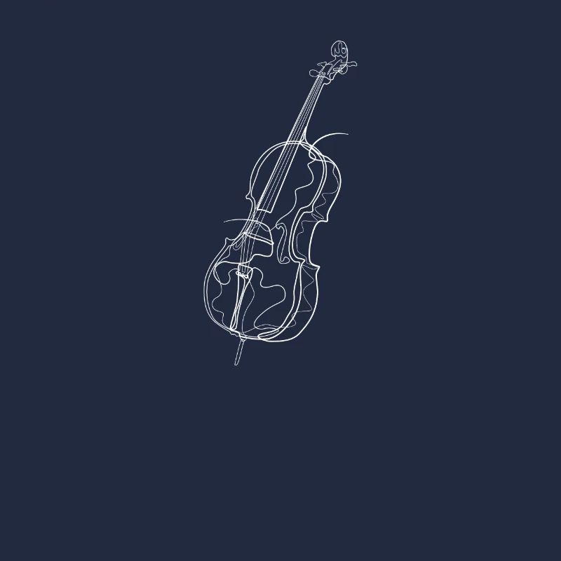 Violoncelle - dessin d'une ligne