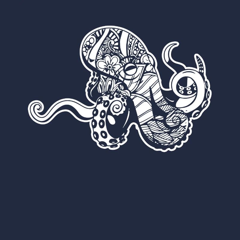 Octopus Octopus Floral Pattern