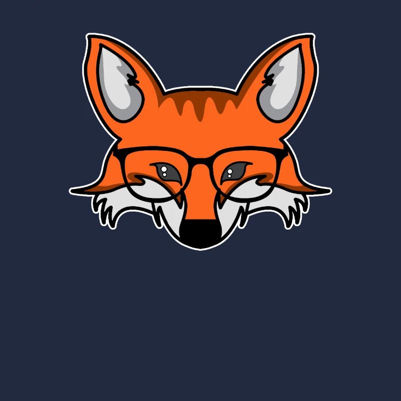 Smart nerdy fox with glasses