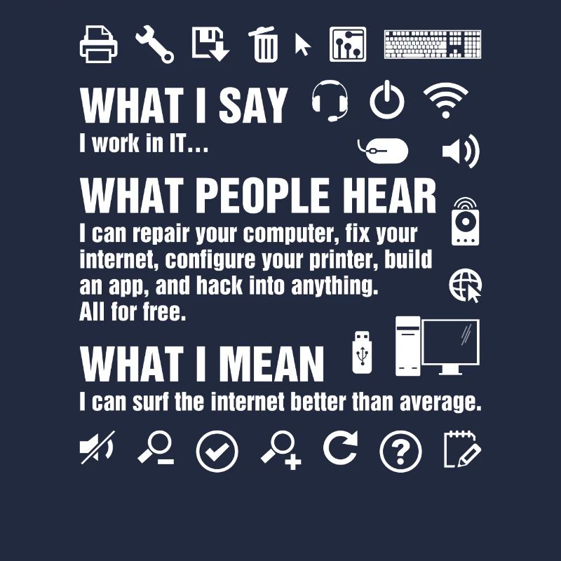 Je travaille en informatique Funny Computer Whisperer Geek IT Prof