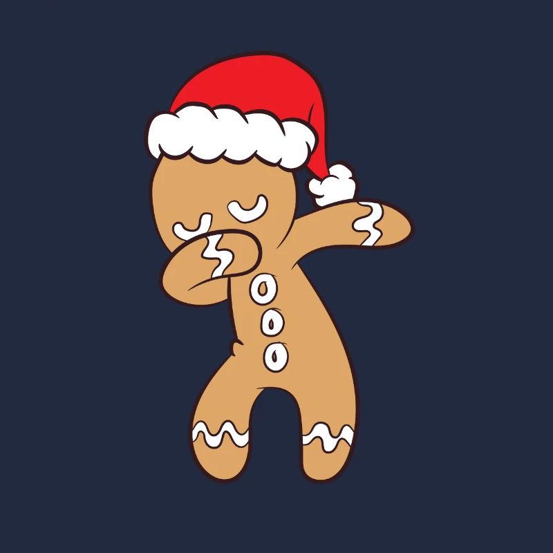 Lebkuchen mit Weihnachtsmütze Dabbender Lebkuchen