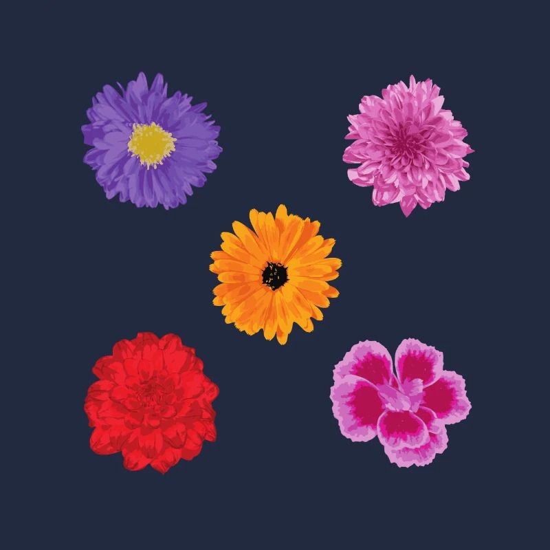 Ensemble de motifs de fleurs