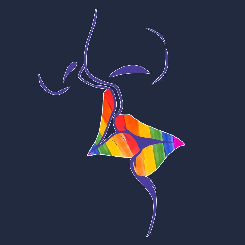 Rainbow kissing lips