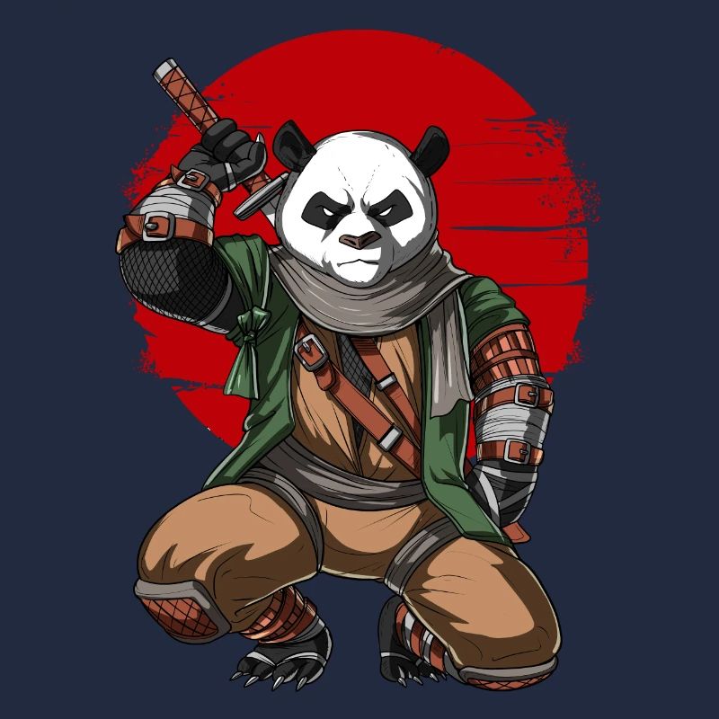 Panda Bär Ninja Samurai