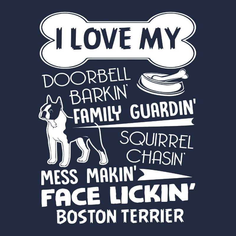 Boston Terrier J'aime ma sonnette Barkin '