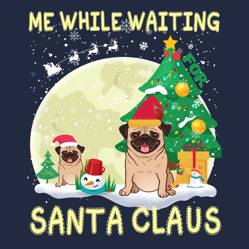 Mops mich, während ich auf den Weihnachtsmann warte