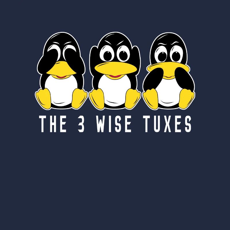 3 Linux penguins hear see speak computer scientists