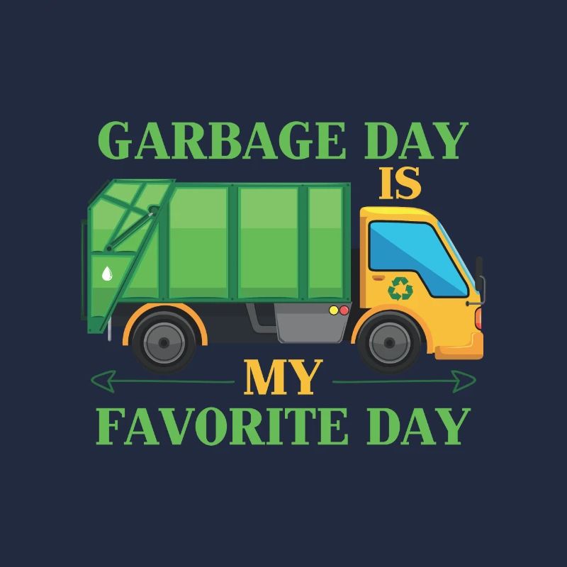 Garbage day children garbage truck sorting waste