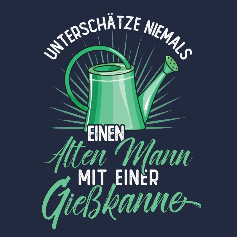 Alter Mann mit einer Gießkanne