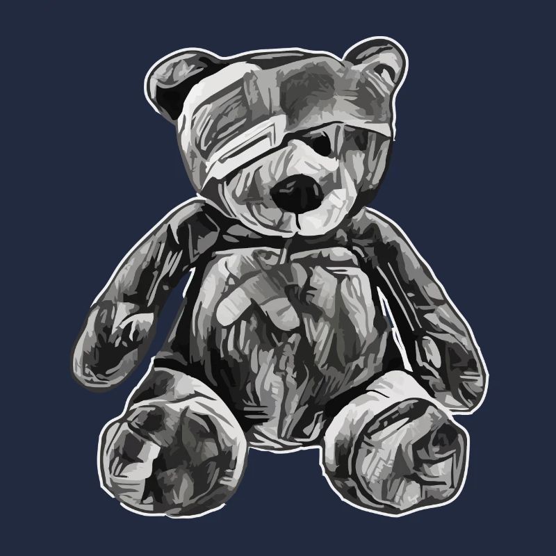 Toy teddy bear with an eye patch