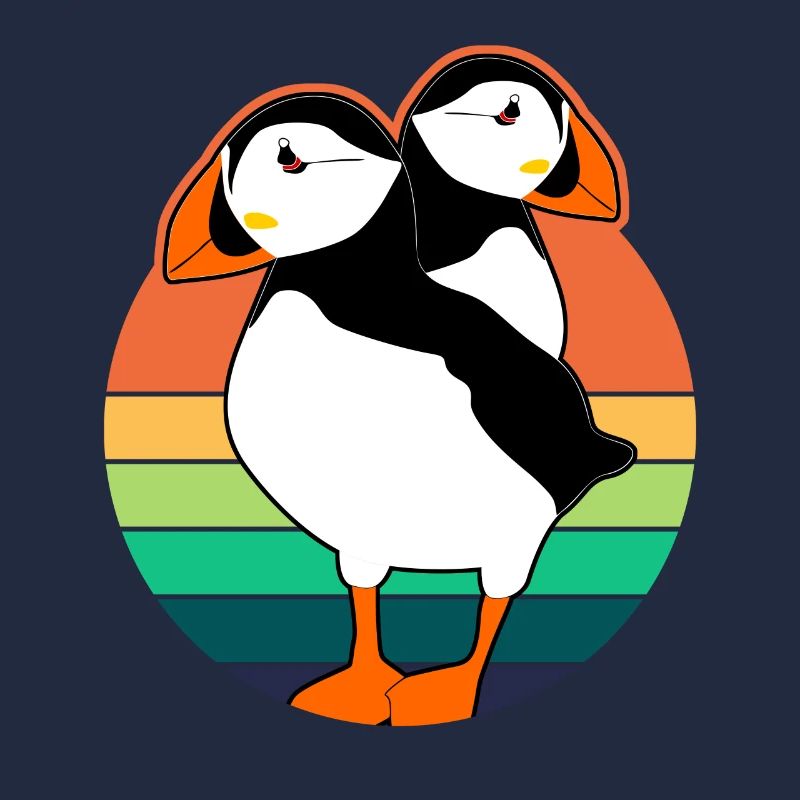 Puffin Perroquets Oiseaux rétro